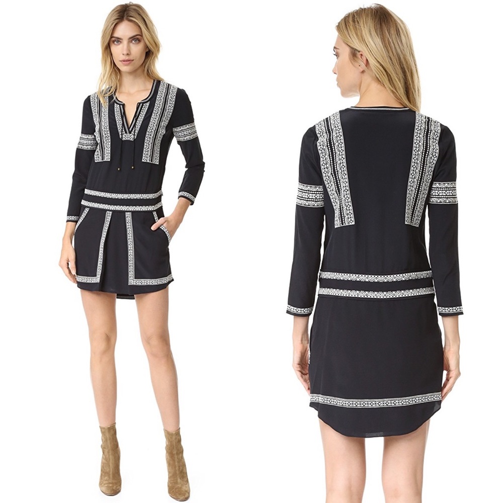 Veronica beard : embroidered mini dress